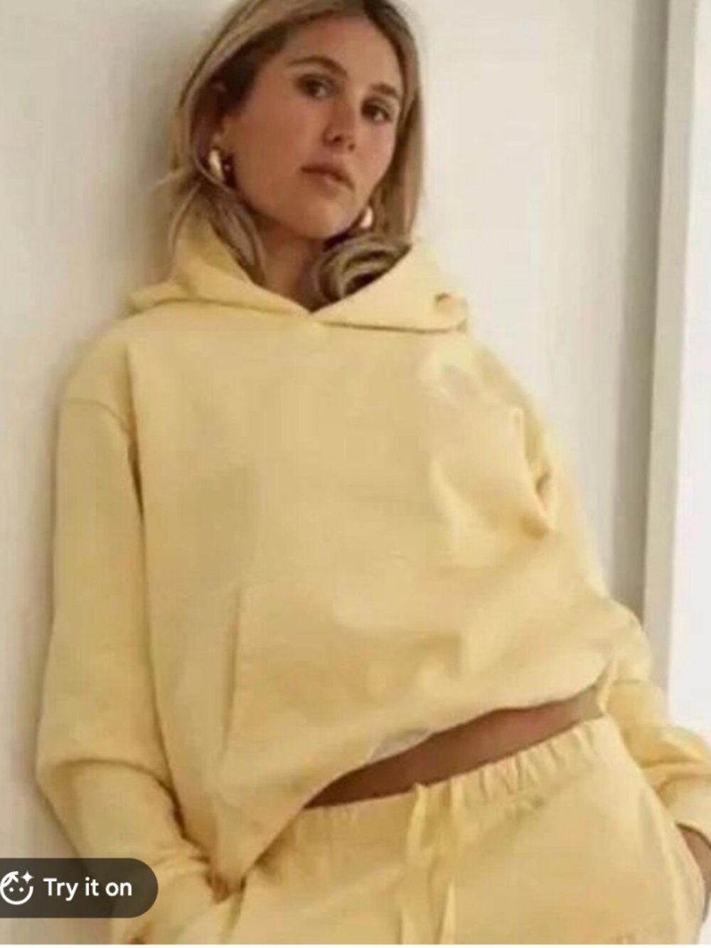 PARKE Butter Yellow Hoodie Sweatshirt S/M